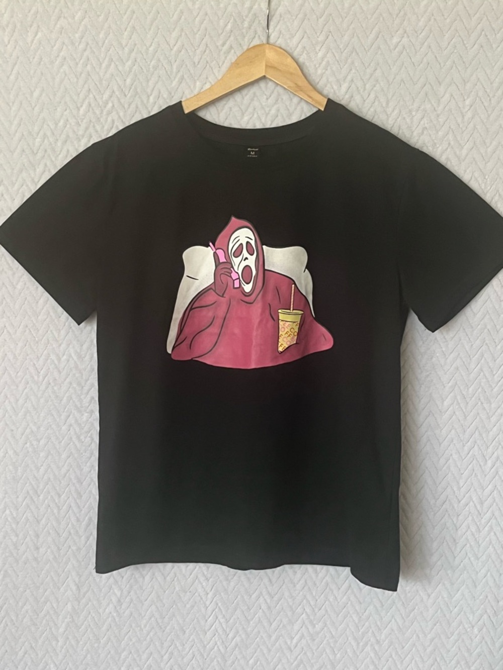 ROMWE Unisex Scream Ghost Black Graphic T‑Shirt